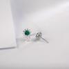 Zhou Hengfu S925 Sterling Silver Emerald Earrings - European & American Simple Fashion Light Luxury