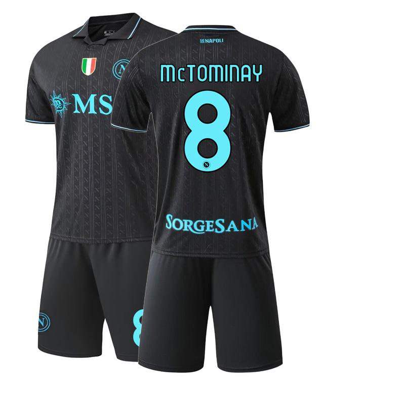 2526 Serie A No. 11 De Bruyne jersey 19 Hoylan Napoli II away black football jersey set #XS