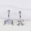 Fashion Bowknot Heart Navel Rings For Women Sexy Belly Button Nail Body Piercings Jewelry Stainless Steel Belly Button Ring Gift