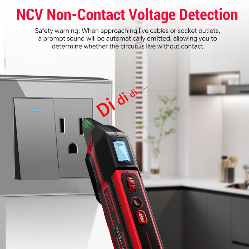 NOYAFA NF-824 AC Circuit Breaker Finder Electric and Voltage Tester with GFCI Outlet Socket Polarity Detection NCV Tester