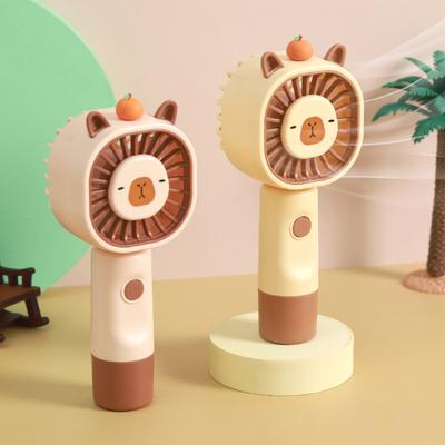 Fan Multi-Speed Adjustable Capybara Design Quiet Operation USB Rechargeable Portable Cooling Fan