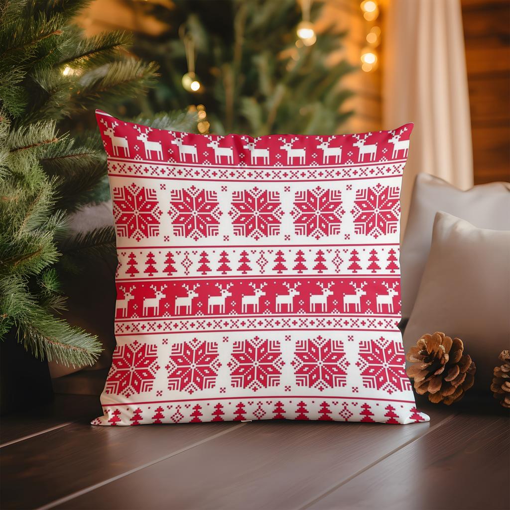 Home Decor Snowflake Merry Christmas Pillow Cover Pattern Cushion Cover Suitable For Sofa Bedroom Car Pillow Cover
