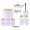 Accessories Set Soap Dispenser Cotton Ball Holder with Tray Toothbrush Cup Container for