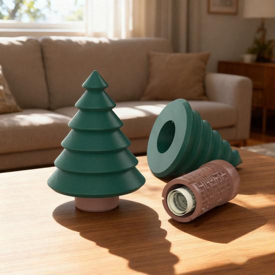 Yousheng Christmas Tree Ornament, One-Piece Molding Piggy Bank with Hidden Money Storage Function, Decorative Holiday Desktop Decoration
