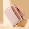 Portable Solid Color Card Bag Multiple Card Lady Short PU Purse Women Folding Wallet  Business