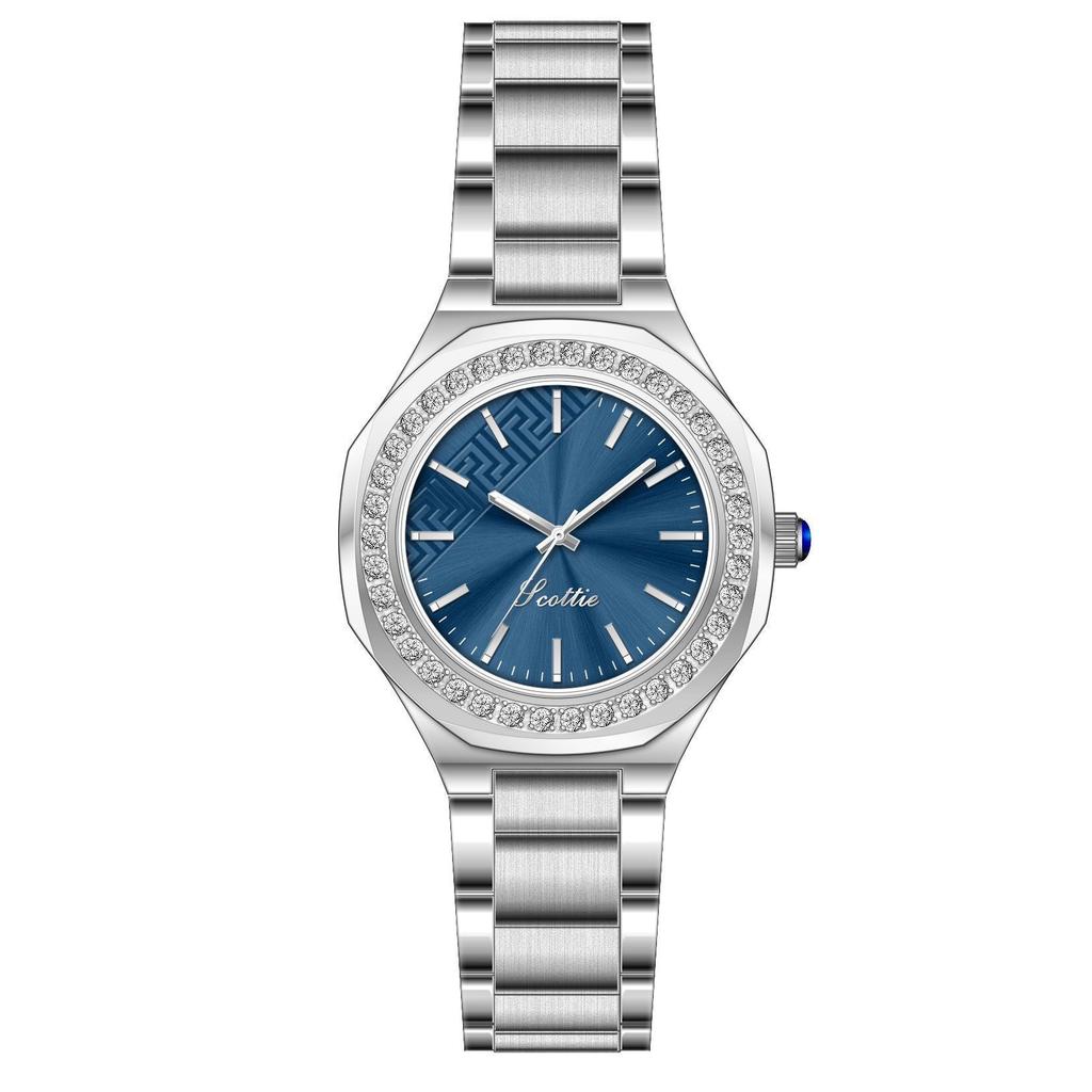 Steel Strap Watch Women'S Diamond Small Dial 9692C Watch