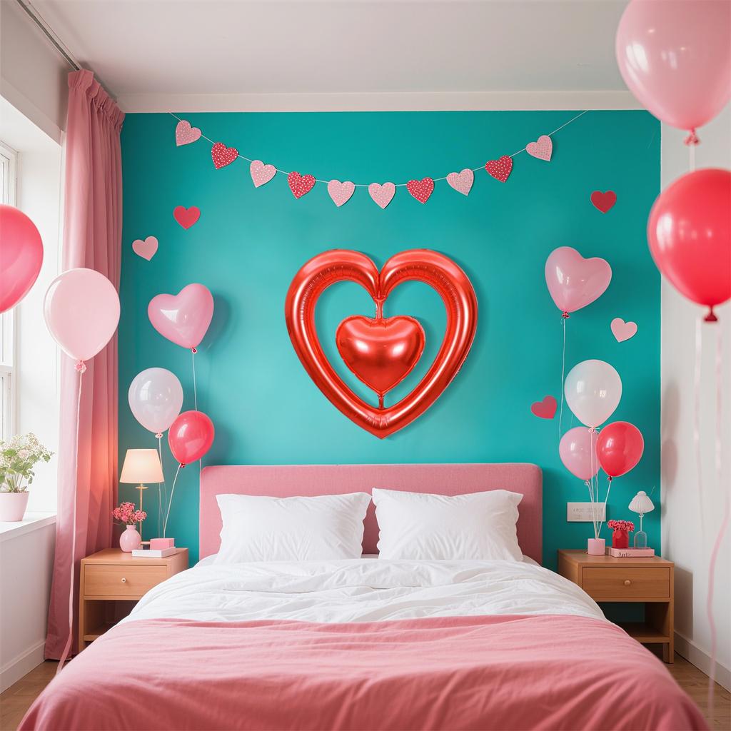 Valentines Red Hearts Balloons 30 Inch Valentine Balloons Set, Valentines Day Foil Balloons For Valentines Day Decorations