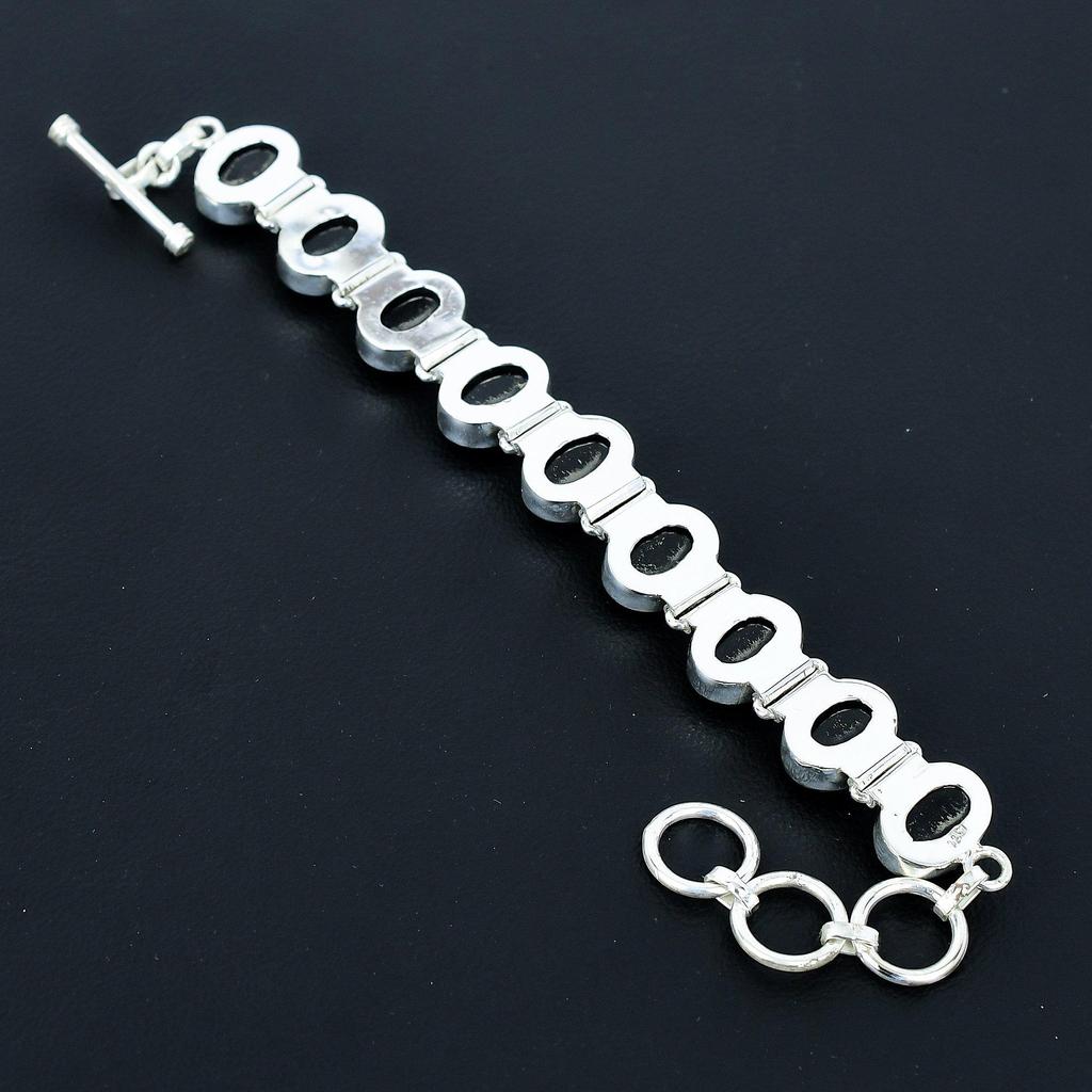 Australian Triplet Opal Bracelet 925 Sterling Silver Bracelet Adjustable Chain Bracelet Handmade Boho Bracelet Opal Gemstone Jewelry Engagement Gifts