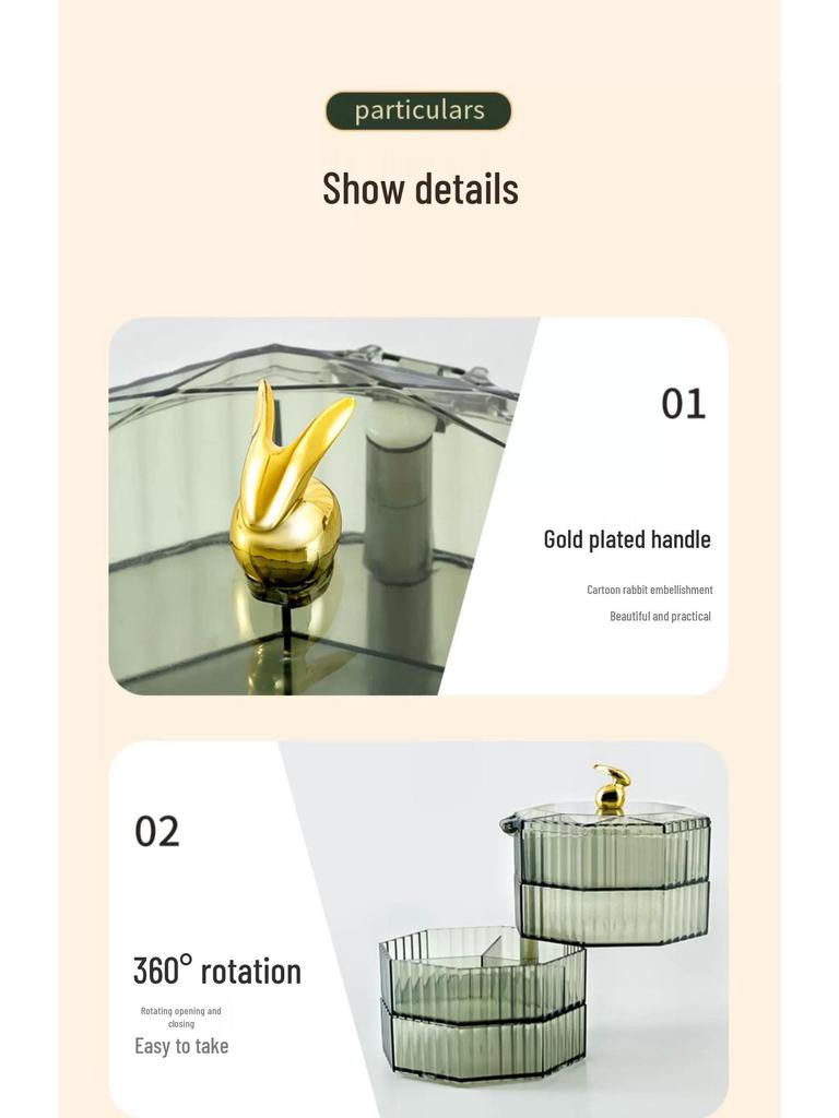 Luxury Rotating Multi-Layer Jewelry Box for Necklaces, Earrings, and Gold Pieces - Elegant Design, Large Capacity