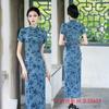 Retro Chinese style elastic flocking long cheongsam 1011 early autumn new slim and thin women's dress of the Republic of China