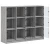 Bookshelf with Doors Grey Sonoma 136 X 37 X 109 Cm Engineered Wood