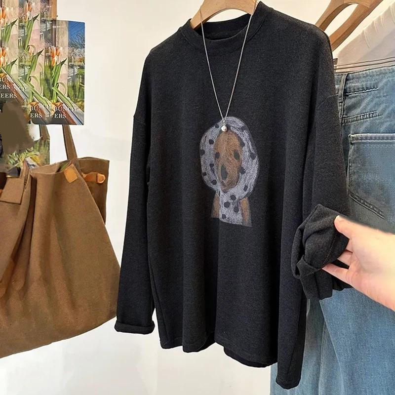 Sweatshirt for Women  Oversize Fleece Thickened Loose Round Neck Casual Pullover Long Sleeve Winter Sweatshirt Top
