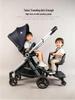 Convertible Two-Way Baby Stroller with Attachable Pedal and Shock-Absorbing Wheels