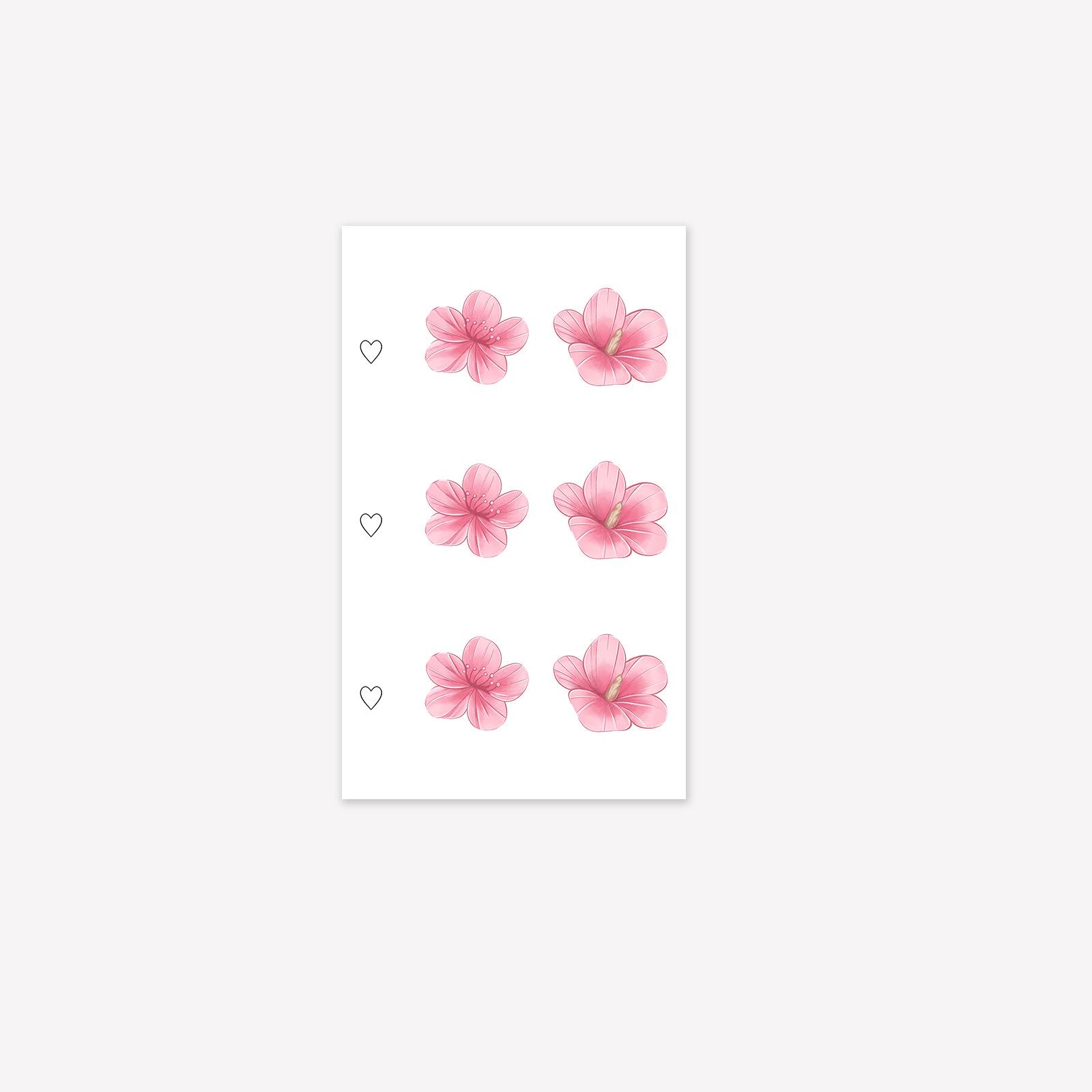 Simple And Advanced Sense, Small, Fresh And Beautiful Love, Cherry Blossom Tattoo Sticker 6*10