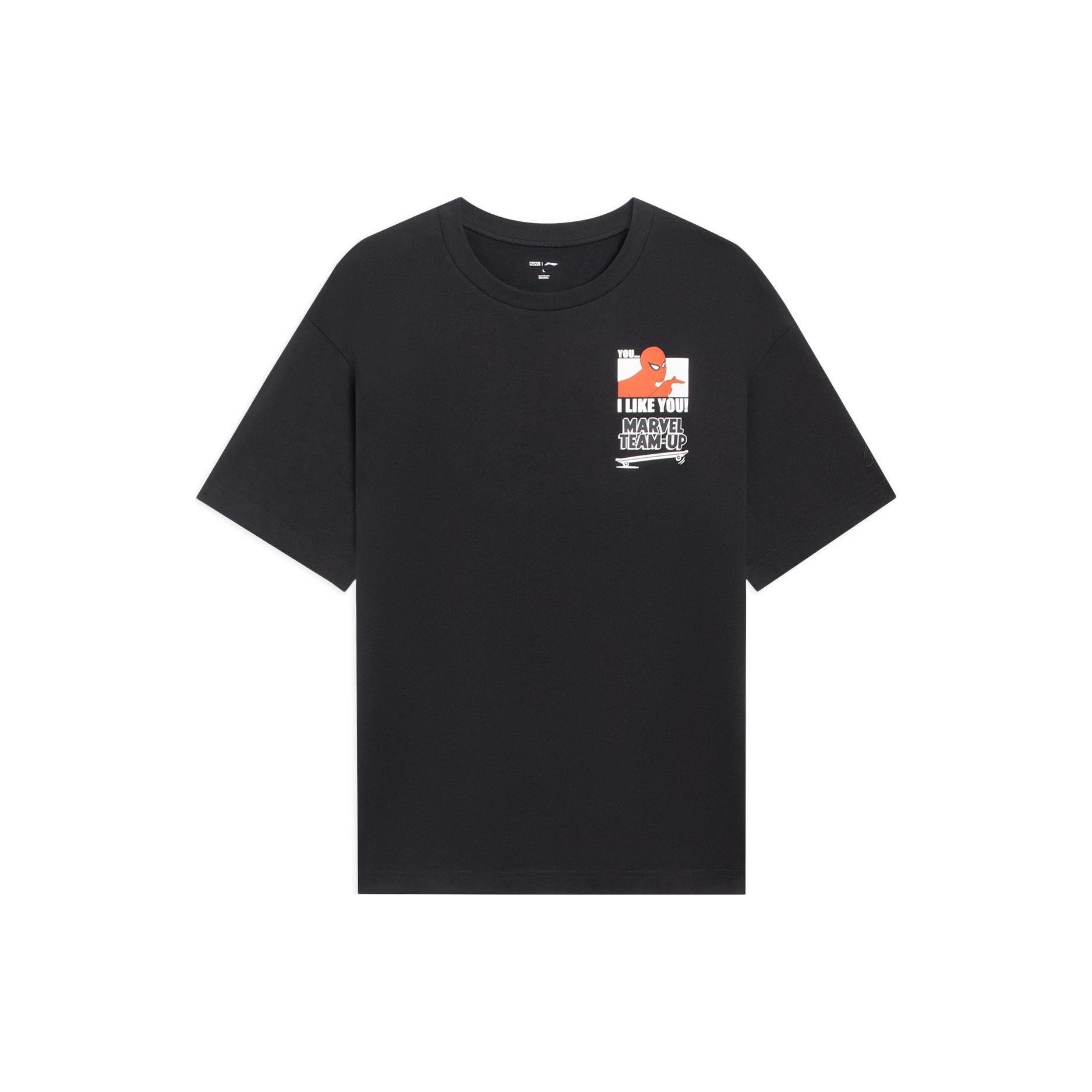 Li-Ning x MARVEL Spider Man Graphic T-shirt Black Men s AHSSB89-1 L