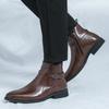 Fashion New Arrival Winter Fashion Designer Pointed Black Brown Chelsea Ankle Boots Men's Casual Luxury High-top Shoes Zapatos Hombre