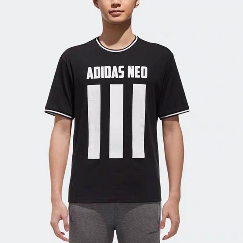 Adidas Neo Casual Sports Crew Neck T-Shirt Men Tops Black CV6874