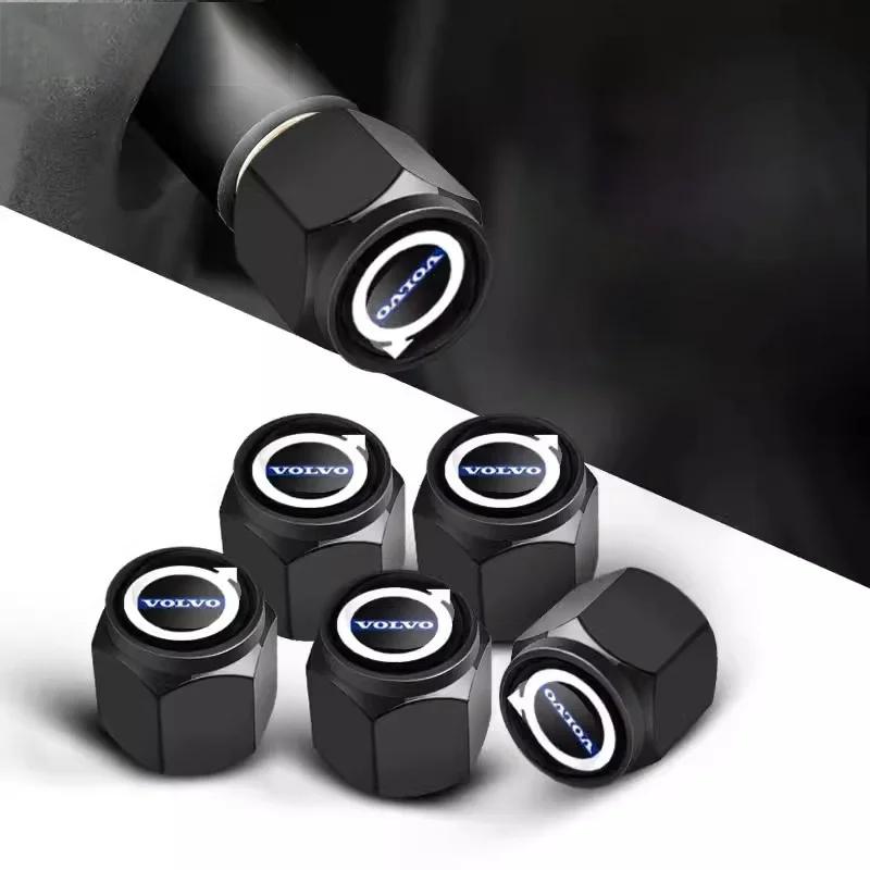 

5Pcs Car Wheel Tire Valve Caps Metal Stem Cover For Volvo XC90 S60 V40 XC60 S80 S40 V70 S90 T6 V60 V90 XC40 XC70 C30 Accessories