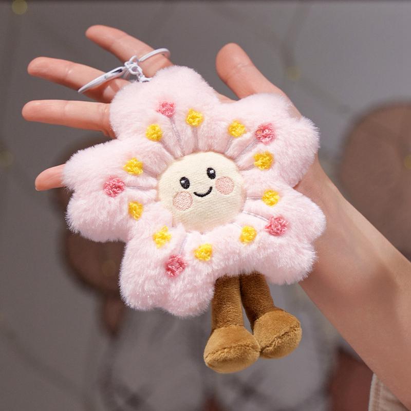 Oreiller en Peluche Fleur de Cerisier Rose Fleur Plante Remplie Coussin de Siège Canapé Chaise Décoration Intérieure Peluche Cadeau Petite Amie 17cm pendant