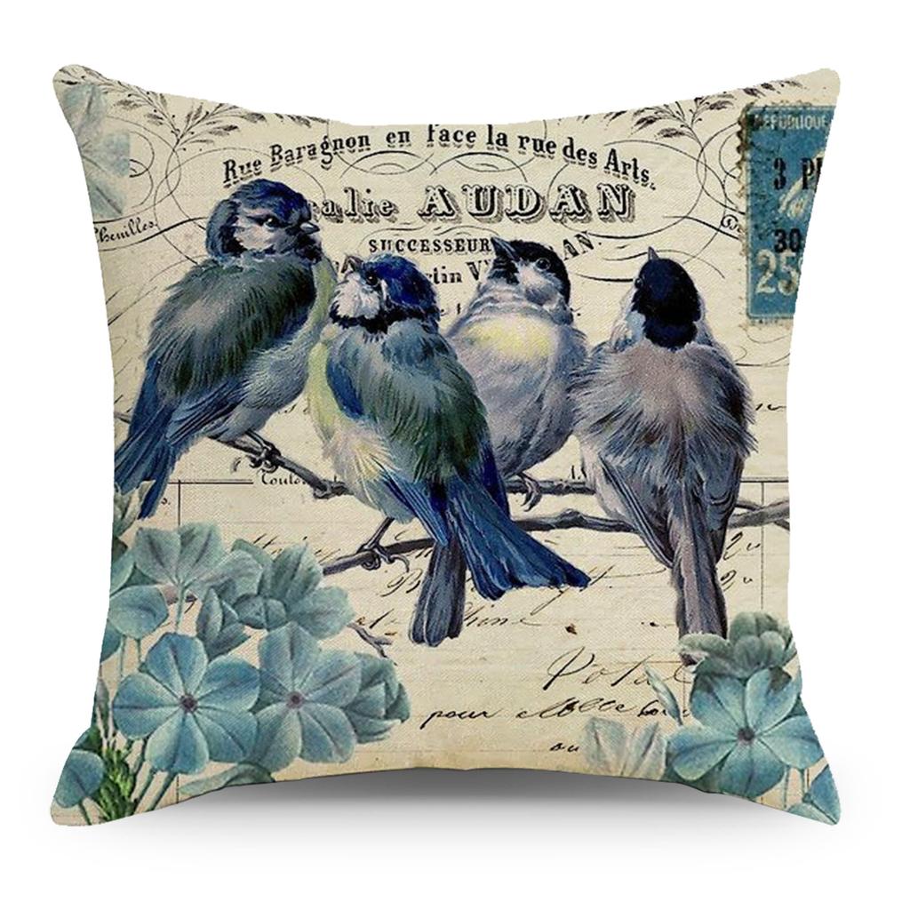 Art Floral Cotton and Linen Pillow Case Car Pillow Sofa Cushion