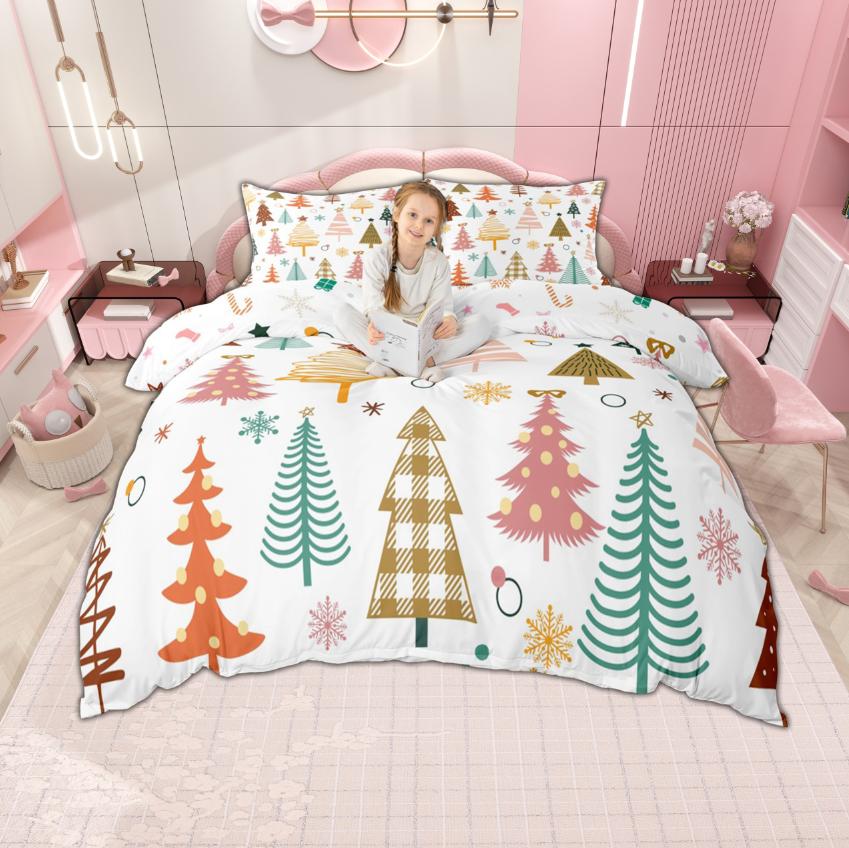 

Homewish Xmas Gingerbread Duvet Cover Set for Kids, Merry Christmas Tree Bedding Set, Happy New Year Gifts Bed Set, Room Decor UK C 120x150cm 2pcs&set