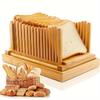 Bamboo Bread Slicer with Crumb Tray for Home Baking