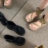 Retro Thick-soled Cool Boots Women's Summer New Fashion Cover Toe High-top Sandals Heightened Zipper Short Boots