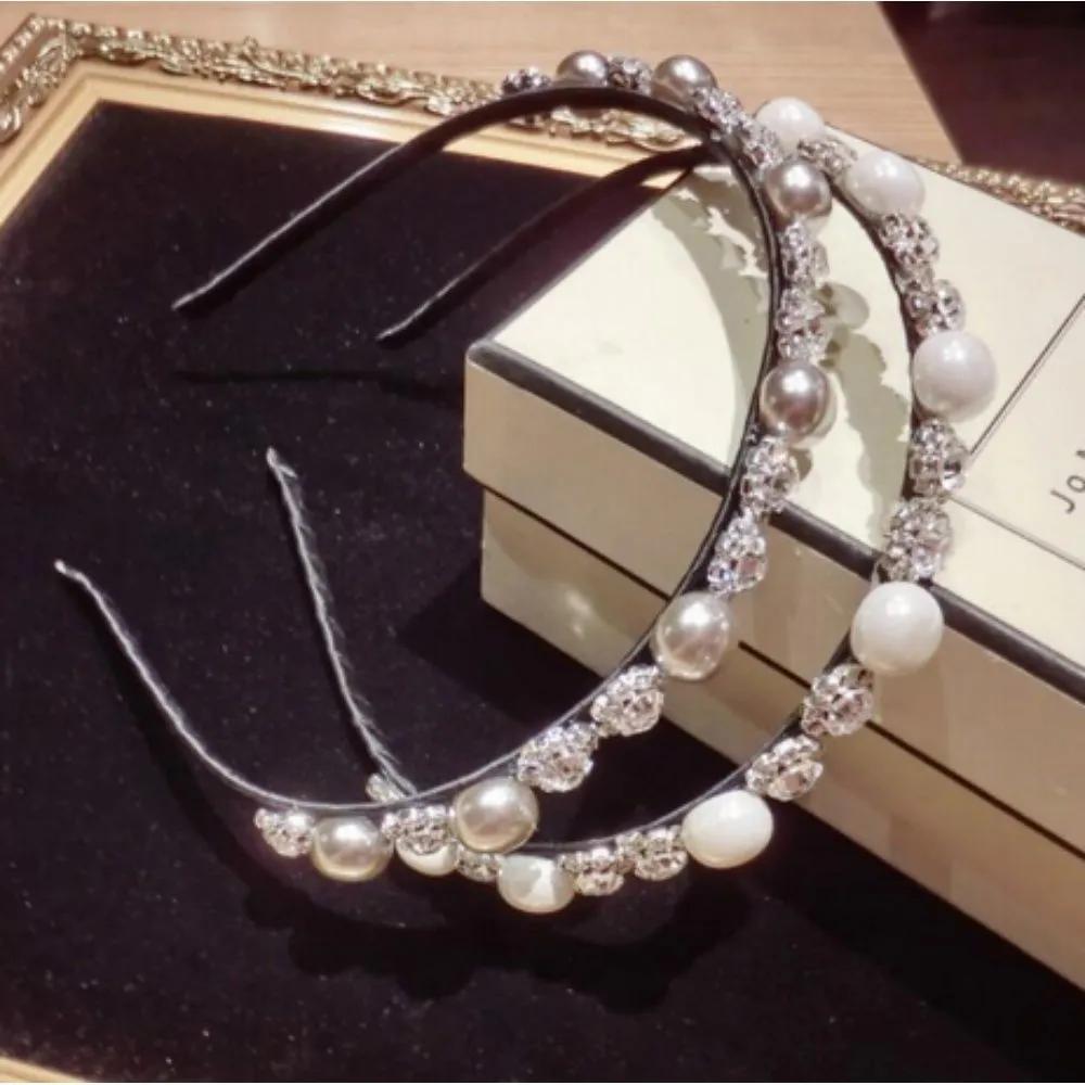 Women s wedding guest look jeweled headband daily accent hairband accessory Baek Jin-ju