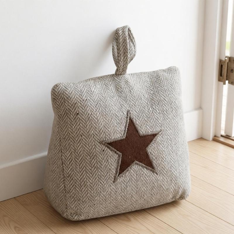 Fabric Door Stop with Sand Filled Weight Heart/Star Pattern , Decorative Door Rest for Bedroom, Study, and Entryway Indoor Daily Use
