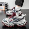Four Seasons Men's Spring Mesh Breathable Casual Sports Shoes Versatile Student Thick-soled Height-enhancing Daddy Shoes
