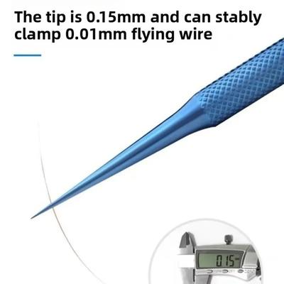 Antimagnetic Electronics Maintenance Tweezers 0.15mm Precision Titanium Alloy Professional Repair Fingerprint Flywire Tweezers