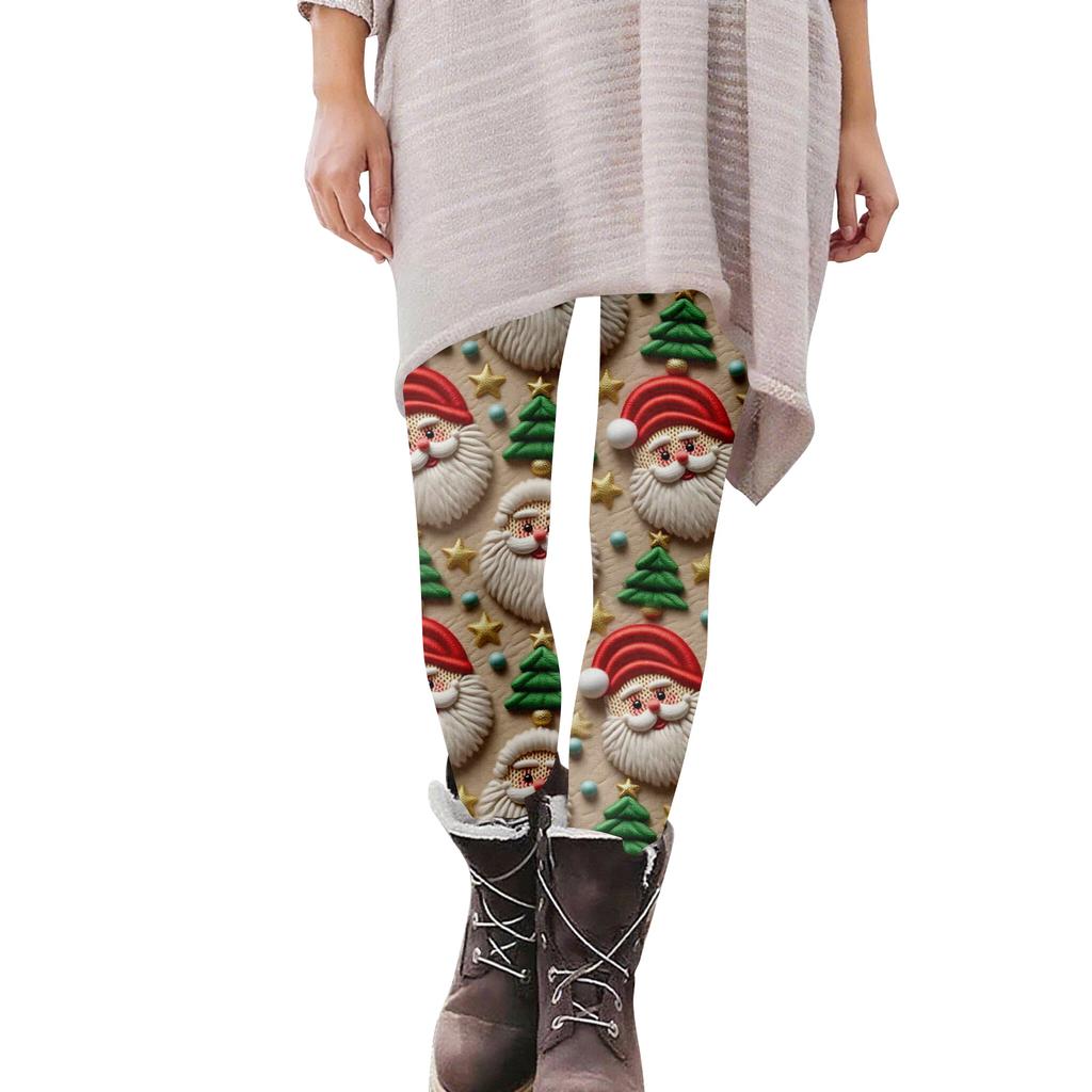Women's Casual Fashion Outdoor Halloween Printed Slim Elastic Yoga Pants Cropped Pants