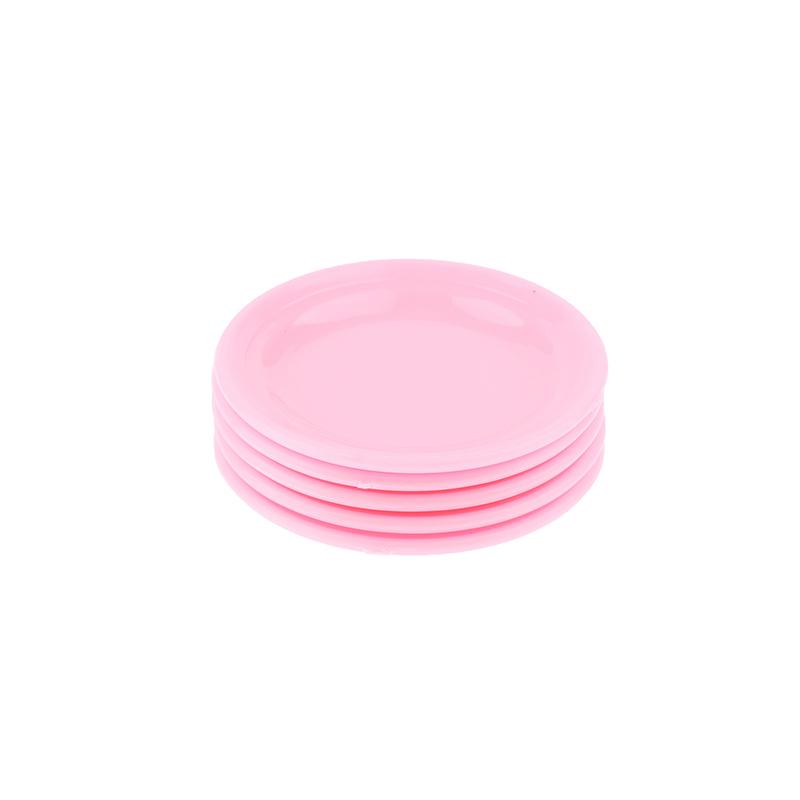 5Pcs Dollhouse Mini Food Plates Dollhouse Simulation Dining Plate Dolls House Kitchen Accessories Pretend Play Toys