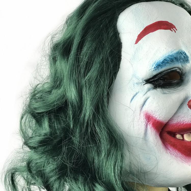 Halloween Green-Haired Clown Mask Latex hood Horror Dance Party Performance Props Clown mask