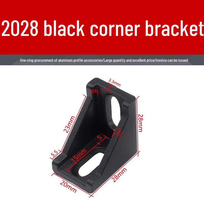 Ally 4040 Black Aluminum Angle Bracket