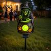 Outdoor Holiday Displays Solar Witch Cauldron Garden Stake Light Waterproof Resin Glowing Powered Spooky Lights Figurine Statue Pathway Lamp