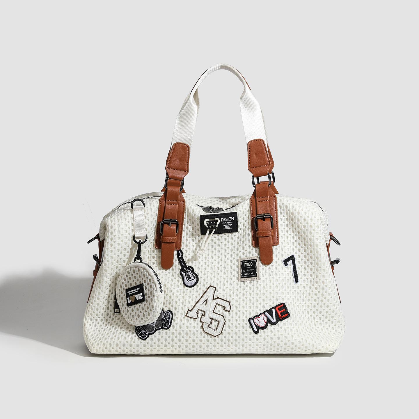 

Casual nylon fashion sticker shoulder bag large-capacity splicing simple and versatile diagonal span bag