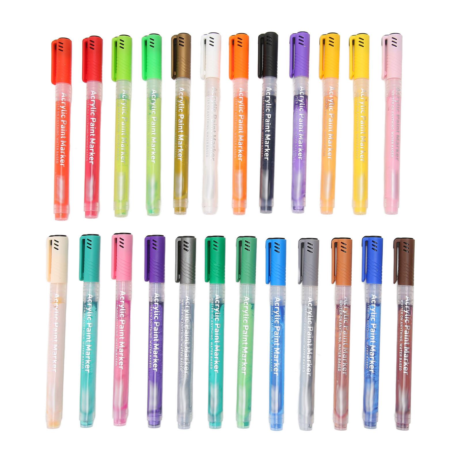 

24 Colors Acrylic Paint Marker Pens Waterproof Quick Drying Smoothly Writing Paint Pens for Kids for Stones Wood Glass