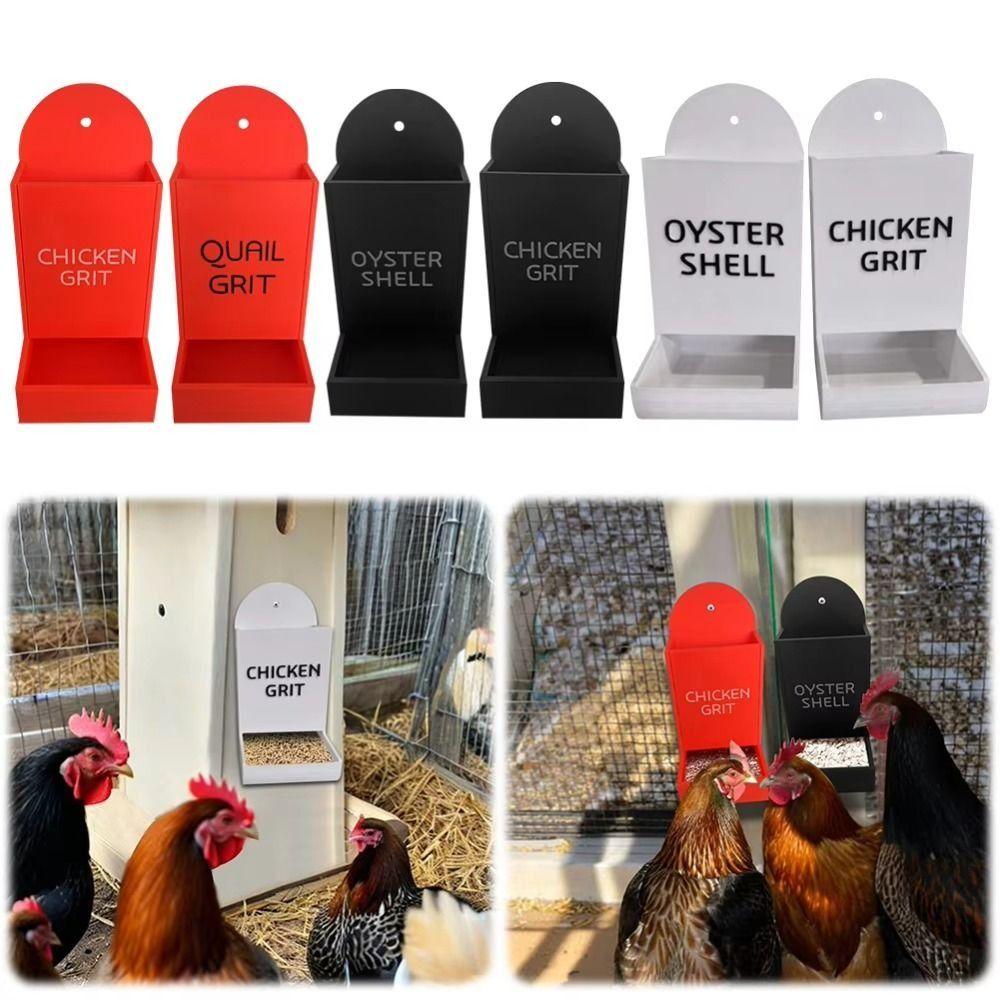Cute Hanging Chicken Feeder Trough Wide Mouth Gravity Gravity Poultry Feeder Creative Home Decor Grit Dispenser Oyster Shell