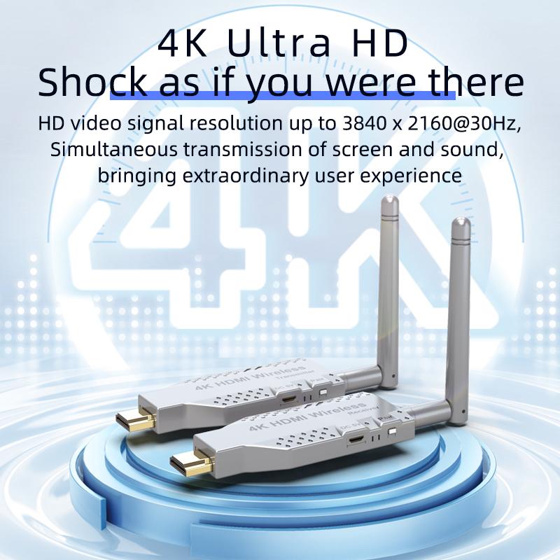 50M 4k Wireless Video Transmitter Receiver HDMI-Compatible Extender TV Stick Screen Mirror Adapter Switch DVD PC to TV Projector