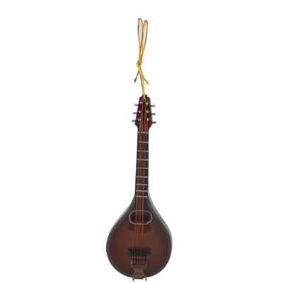 Miniaturní model mandolíny Dřevěný hudební nástroj Sběratelský dárek Dekorace 12 cm