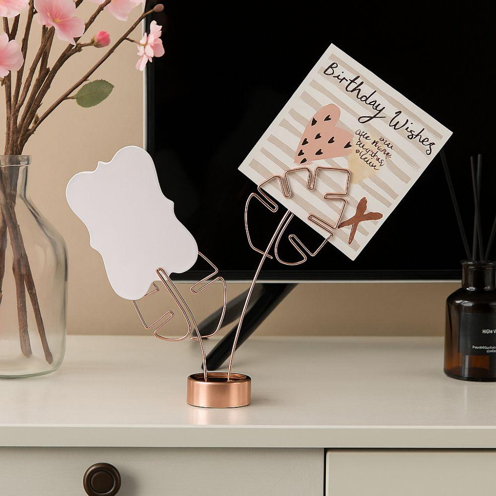 Leaf Vein Business Card Holder Metal Menu Holder Minimalism Photo Holder  Decor