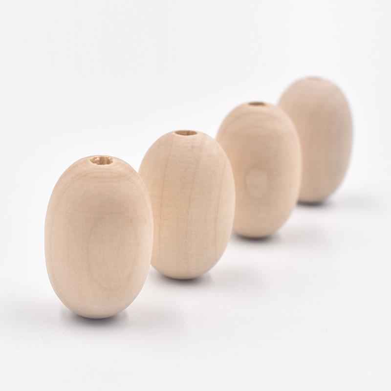 10pcs 30*20mm Egg Shaped Wooden Beads Easter Wood Beads Farmhouse Rustic Beads Loose Spacer Beads for Craft Decoration