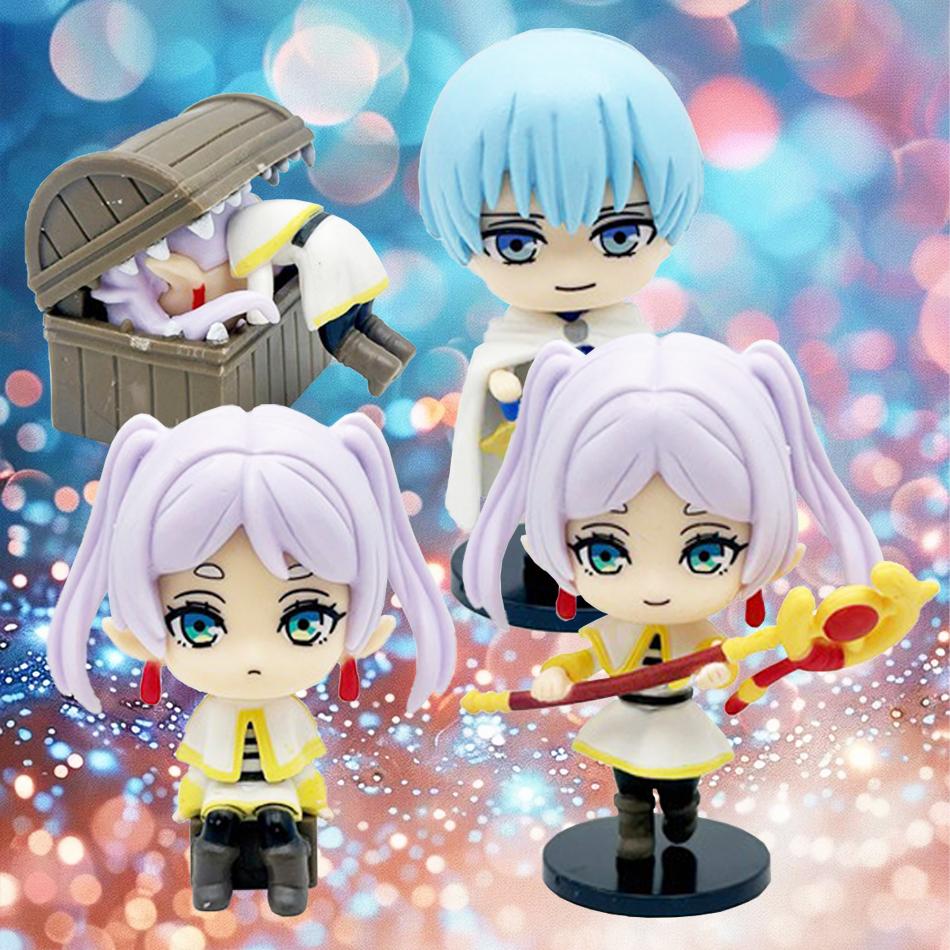 4 Stück/Set Frieren: Beyond Journey's End Anime Figur Sitzender Farn Actionfiguren Frieren Nudelstopper Figur Sammlermodell