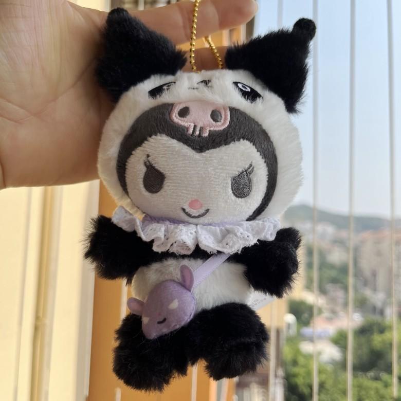 Dark Lace Dress Sanrio Kuromi Plush Keychain With Short Pile Soft Filling For Collectors Kuromi 12cm
