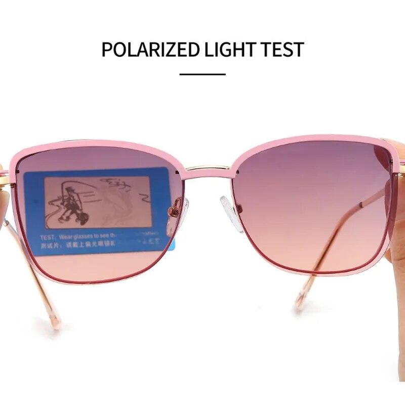 2 In-1 Glasses Anti Blue Light Glasses with 1Pc Magnetic Polarized Clip-On Sunglasses Lenses Trendy Metal Frame Cat Eye Eyewear
