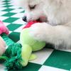 Dog Squeak Toy Cute Stuffed Chew Toy for Dog Puppies Teething Soft Pet Toy Plush Rose Flower Shape Catmint Rope Toy