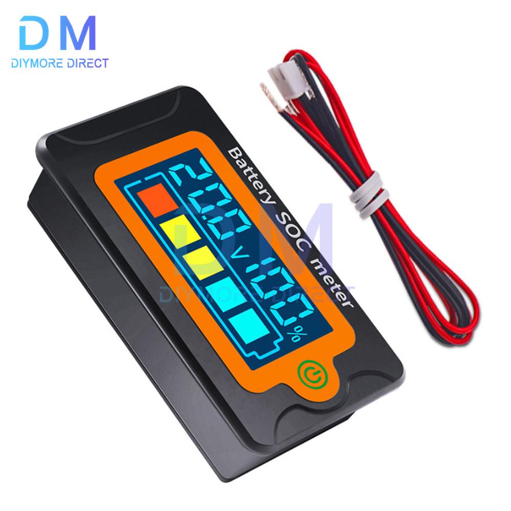 Waterproof Battery Capacity Indicator DC Voltmeter 8-100V Lead Acid Lithium Iron Battery Tester Meter 12V 24V 48V 72V
