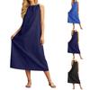 Women’s Casual Sleeveless Long Maxi Dress Relaxed Fit Solid Pattern Lightweight Fabric for Daily Wear