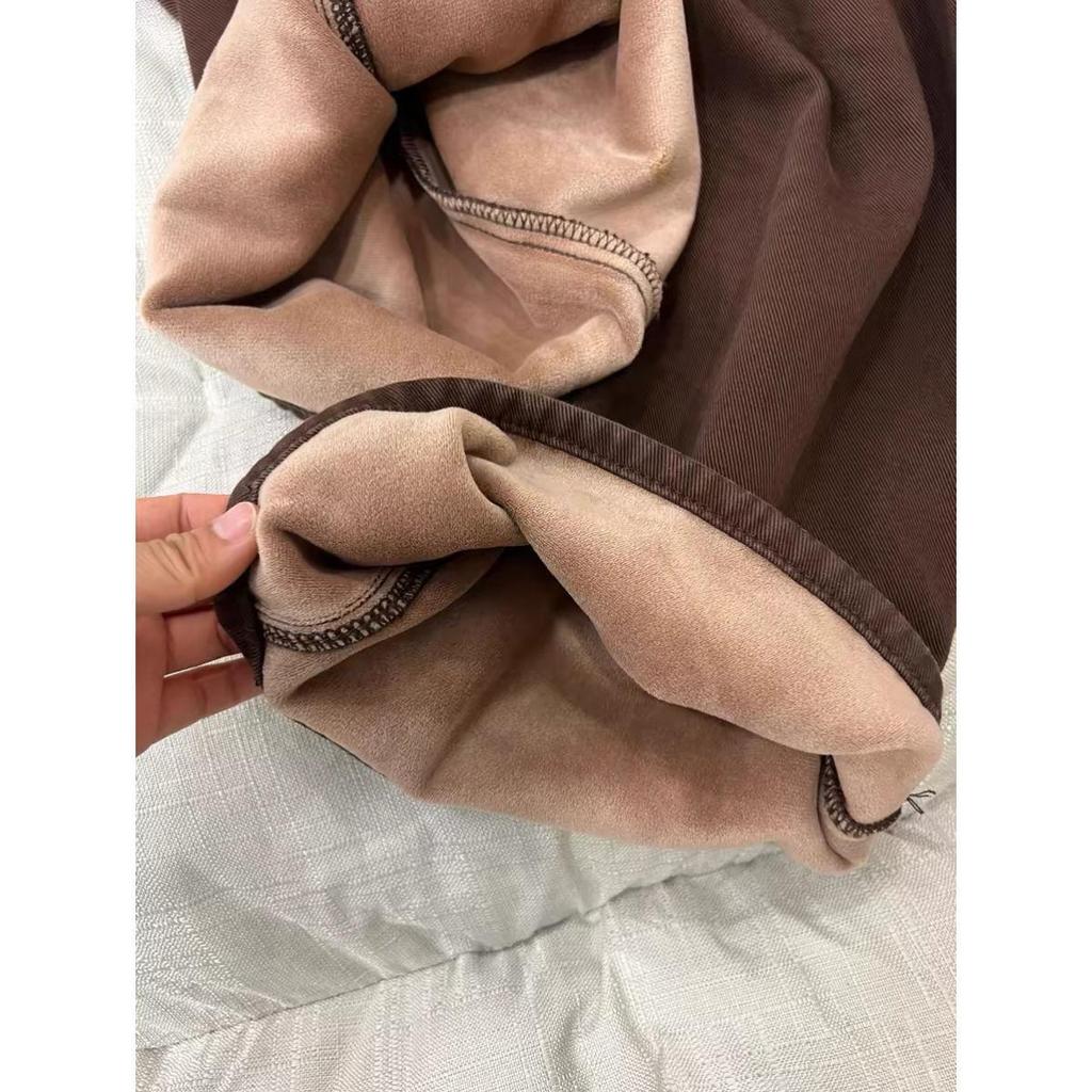 Damen High-Waist Wide-Leg Fleece-Jeans - Schlankmachend, Retro, Winterwärme